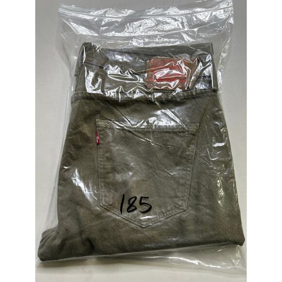 Levis 501 Jeans Mens 34x29 Green Button Fly Straight Fit Denim Waterless Casual - Picture 13 of 13